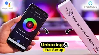 Wipro Next Smart Wi-Fi 20W RGB LED Batten (Tube-Light) Unboxing & Full Setup -Google Asst Compatible