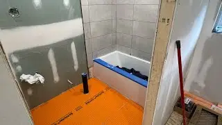 How I install schluter membrane || bathroom renovation #tilesetter #bathroom #555construction