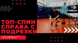 Топ спин справа с подрезки. Учимся работать корпусом и предплечьем.