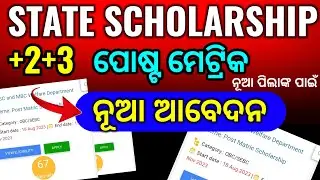 Good News | Post Matric Scholarship Odisha | Fress Student Apply 2023 | State Scholarship