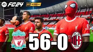 FIFA 24 - RONALDO, MESSI, SPIDER MAN ALL STARS PLAYS TOGETHER | Liverpool 56-0 AC MILAN