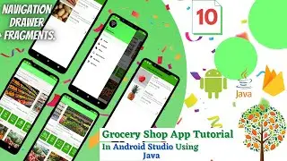 Navigation Drawer Android Studio | Navigation Drawer With Fragments | Grocery App In Android Studio