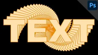 Spiral text effect (with Action) | Stacked text with outline | PHOTOSHOP TUTORIAL - TEXT EFFECT