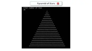 C Program To Draw Pyramid of Stars, using For Loop