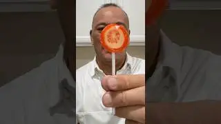 👂 ASMR GROOVY LOLLIPOP FRUIT STICK CANDY FROM SOUTH KOREA ORANGE FLAVOR AND EATING SOUNDS 👂#shorts