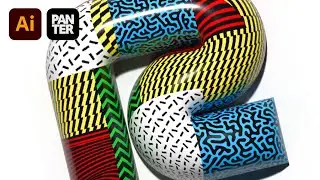 How to Make the Memphis Pattern on 3D Text in Illustrator