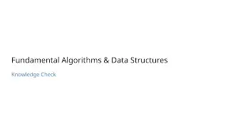 Advanced Algorithms - Pre-Knowledge Check