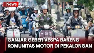 Ganjar Geber Vespa Bareng Komunitas Motor di Pekalongan