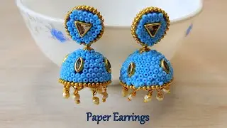 Paper jhumka earrings | Quilling Jhumkas | DIY Festive Jewellery | How to make quilling earring...