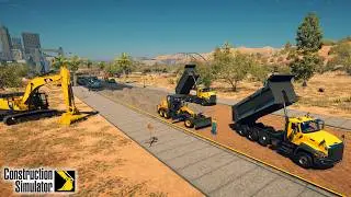 CONSTRUCTION SIMULATOR 👷‍♂️MULTIPLAYER 🚧 TIMELAPSE 🚧 BUILD A DISTRICT ROAD WITH FRIENDS U.S. MAP