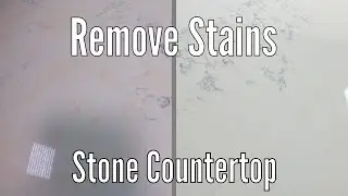 Removing stains and cleaning a quartz stone countertop piece