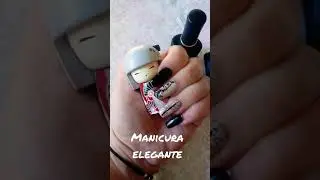 Manicura muy elegante en Negro y Nude 🌼 Esmaltes BornPretty