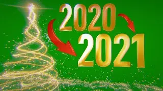 2020 to 2021 Christmas Tree | New Year - Green Screen Footage Download Free 4K