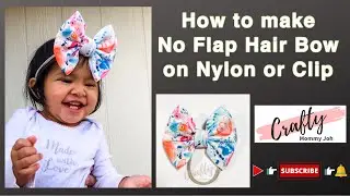 Hand Tied/No Flap Fabric Hair Bow on Nylon or Clip