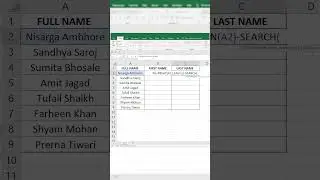 separate first and last name #excel #microsoft #microsoftexcel #msexcel #education #informativereels