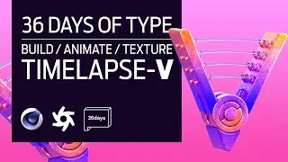 Letter V with Dynamic Ropes | C4D & Octane Timelapse