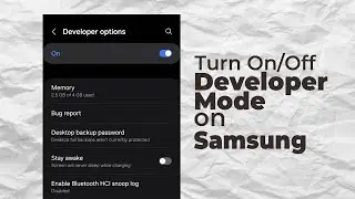 How to Turn On & Off Developer Options on Samsung Android Phones