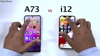 SAMSUNG A73 vs iPhone 12  - Speed Test