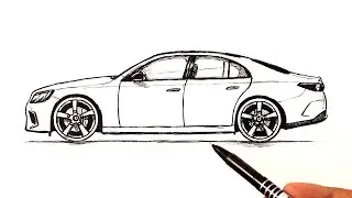 How to draw a Mercedes-Benz