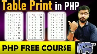 PHP Tutorial -  Multiplication Table in PHP | For LOOP in PHP 