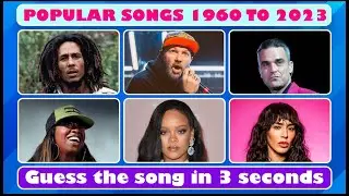 Music quiz🎤 | Popular songs 1960 to 2023 | Guess the Song in 3 seconds