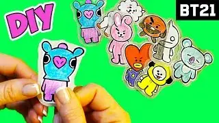 DIY BT21 Stickers! DRAWING all characters BT21 BTS