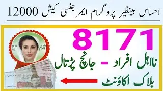 12000 Emergency Cash Program BISP 8171 || Benazir income Ehsas Program 8171 || Benazir 8171  Ehsas