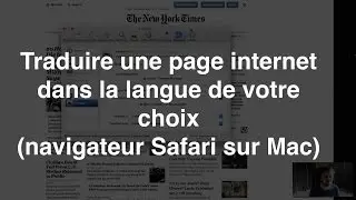 Traduire une page internet dans la langue de votre choix dans le navigateur Safari sur Mac