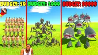 BUDGET MYSTERY SPIN BATTLES with SHINCHAN vs CHOP vs AMAAN-T in Animal Revolt Battle Simulator HINDI