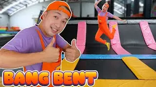 BANG BENT BERMAIN TRAMPOLINE | INDOOR PLAYGROUND | EATING ICE CREAM