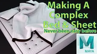 How to model a complex  bed pillow crumpled blanket and mattress in maya