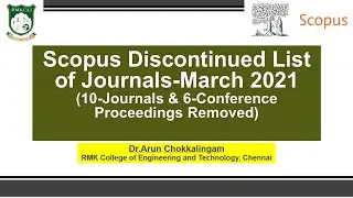 Scopus Discontinued List of Journals-March 2021