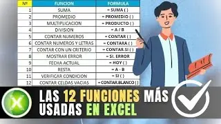 LAS 12 FUNCIONES MAS USADAS EN EXCEL.