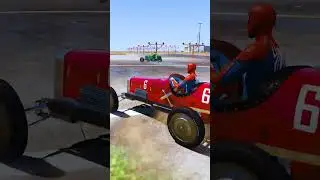 GTA V : SPIDERMAN and Super Hero's Vintage Kart Race Who will win?😉 #shorts