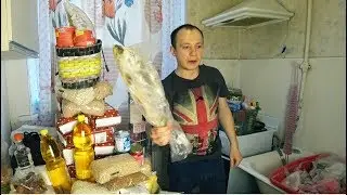 Мои запасы продуктов в КРИЗИС. Макароны,  Гречка, Крупы, Мясо, Сахар, Рыба