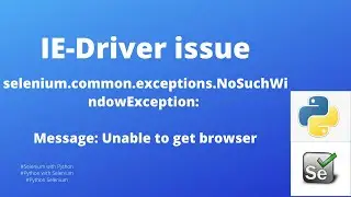 Python with Selenium || IE driver issue Fixed [2020]