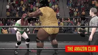 7ft 5in Indian female super heavyweight BBW wrestler K Muta vs 5ft 5in female jobber