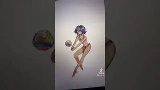 Drawing a beach volleyball girl anime style