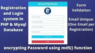 how to create a registration and login system using PHP and MySQL