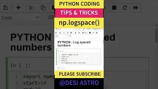 PYTHON NUMPY| EQUALLY SPACED NUMBERS| #youtubeshorts #pythonforbeginners #pythontricks #coding