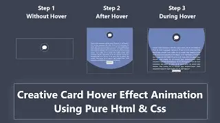 Creative Card Animation Effect | Using Pure Html Css