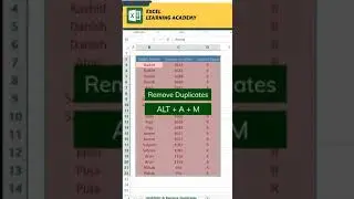 Remove Duplicates in excel