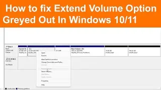 How to fix Extend Volume Option Greyed Out In Windows 10/11 | Extend C Drive