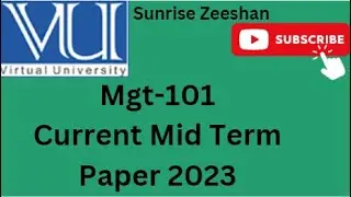 Mgt101 Current Mid-Term Paper 2023 || Mgt101 Mid-Term Preparation 2023