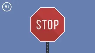 Flat Design Stop Sign | Illustrator Tutorial