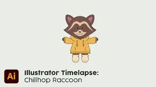 Illustrator Timelapse: Chillhop Raccoon