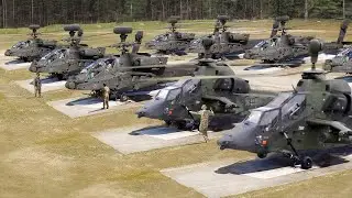 Feared US & German Attack Helicopters Take off and Fly Together