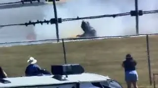 Jordan Anderson Fire Escape Crash -- Trucks Talladega 2022