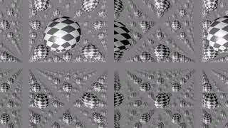 Speckled spheres animation SBS 3D