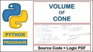 Python program to find the volume of the cone